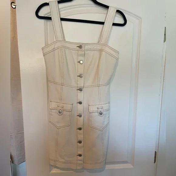 Dresses | Le Lis Denim Off White Dress | Poshmark